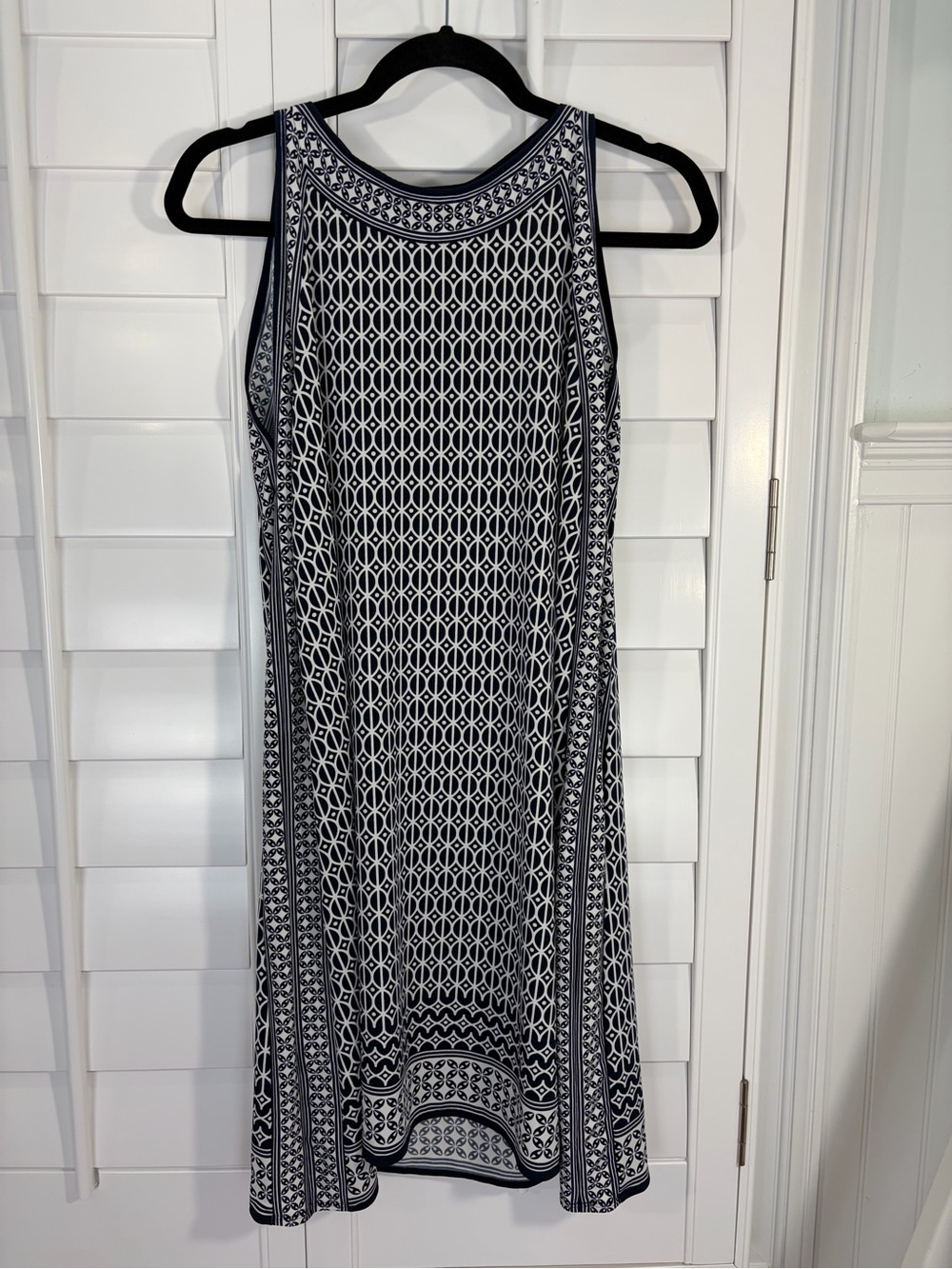 Max Studio B&W Geometric Midi Dress (L)